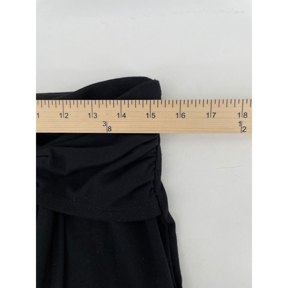 Halogen Mini Skirt Womens Small Black Front Knot Draped Stretch Jersey - Picture 6 of 7